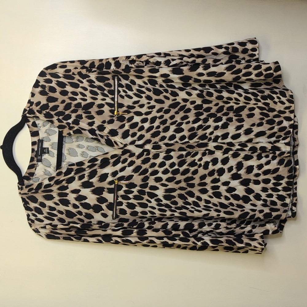 INC International Concepts Animal Print V Neck Shirt XXL